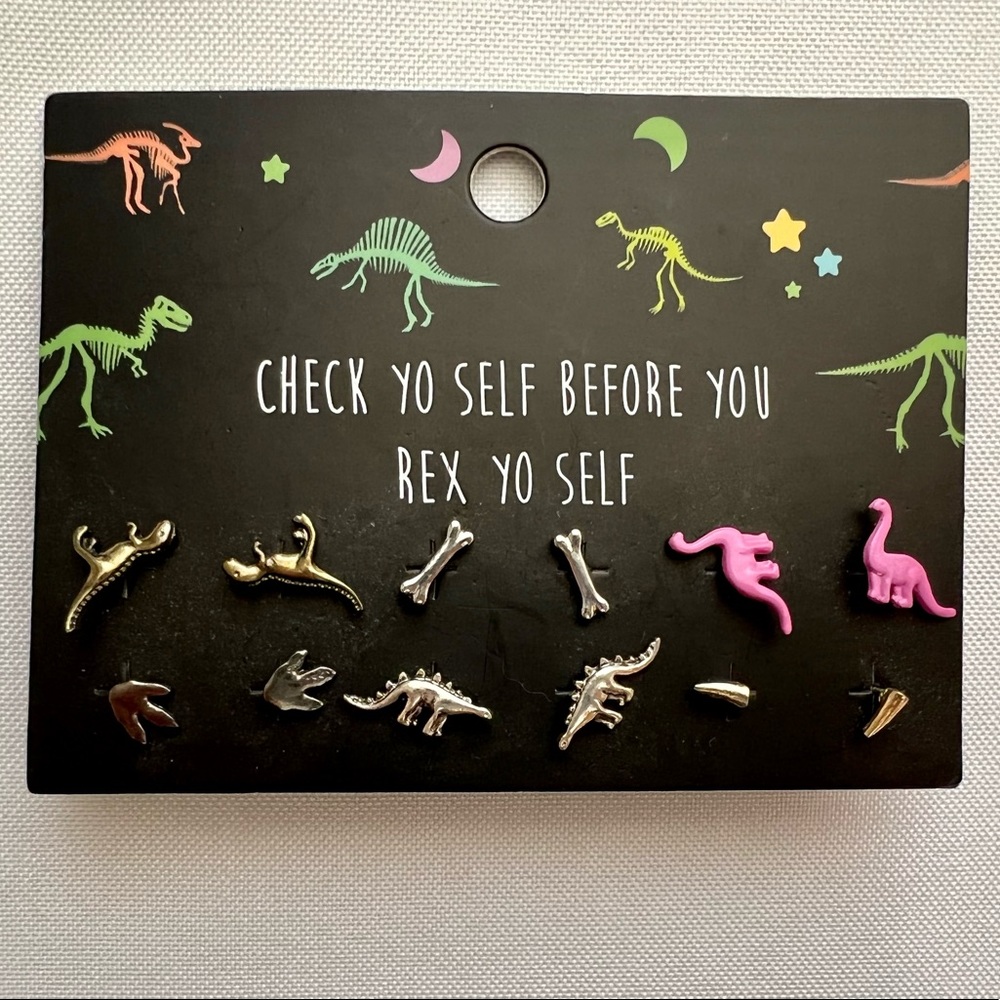 Rex Yourself Dinosaur Earrings (Set of 6)